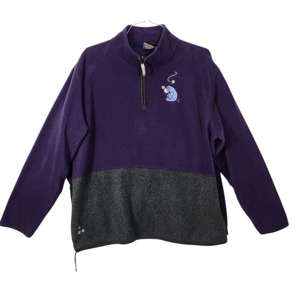 VTG Eeyore Fleece Jacket Womens 2XL Purple Winnie The Pooh Disney Winter 90s 26 - Picture 1 of 9